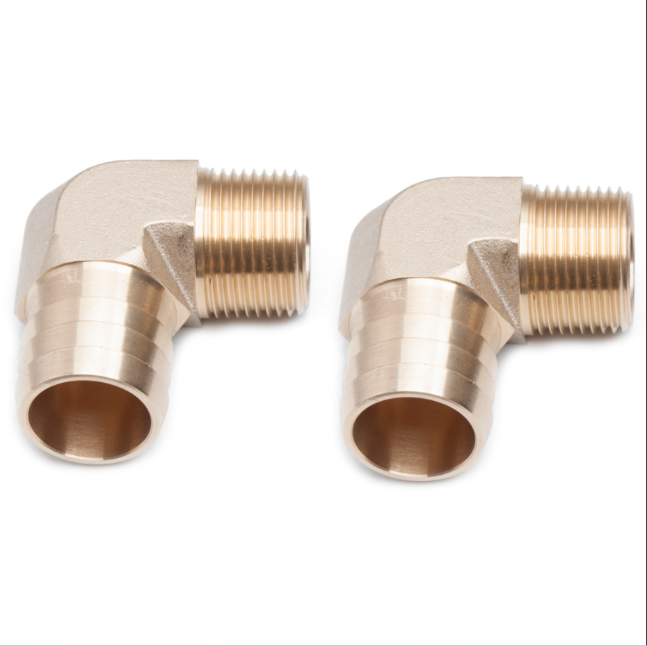 LTWFITTING 90 Degree Elbow Brass Barb Fitting 1-Inch ID Hose x 3/4-Inch Male NPT Fuel Boat Air(Pack of 2)