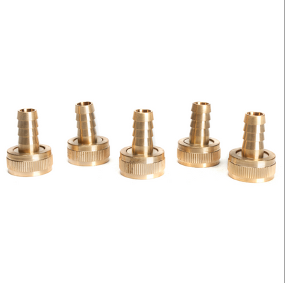 LTWFITTING Brass 1/2" Barb x 3/4" FHT Hose Repair/Connector,Garden Hose Fitting(Pack of 5)