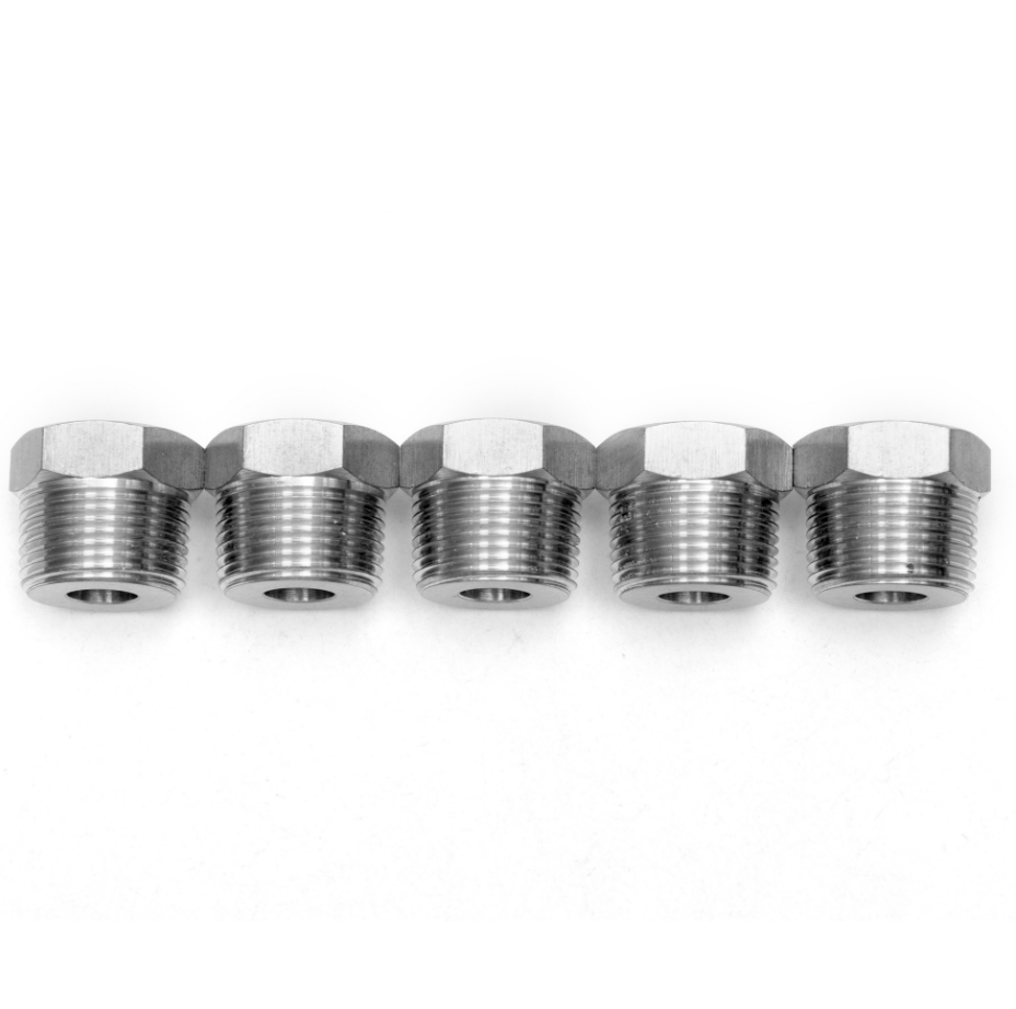 LTWFITTING Bar Production Stainless Steel 316 Pipe Hex Bushing Reducer Fittings 3/4" Male x 1/4" Female NPT Fuel Water Boat (Pack of 5)